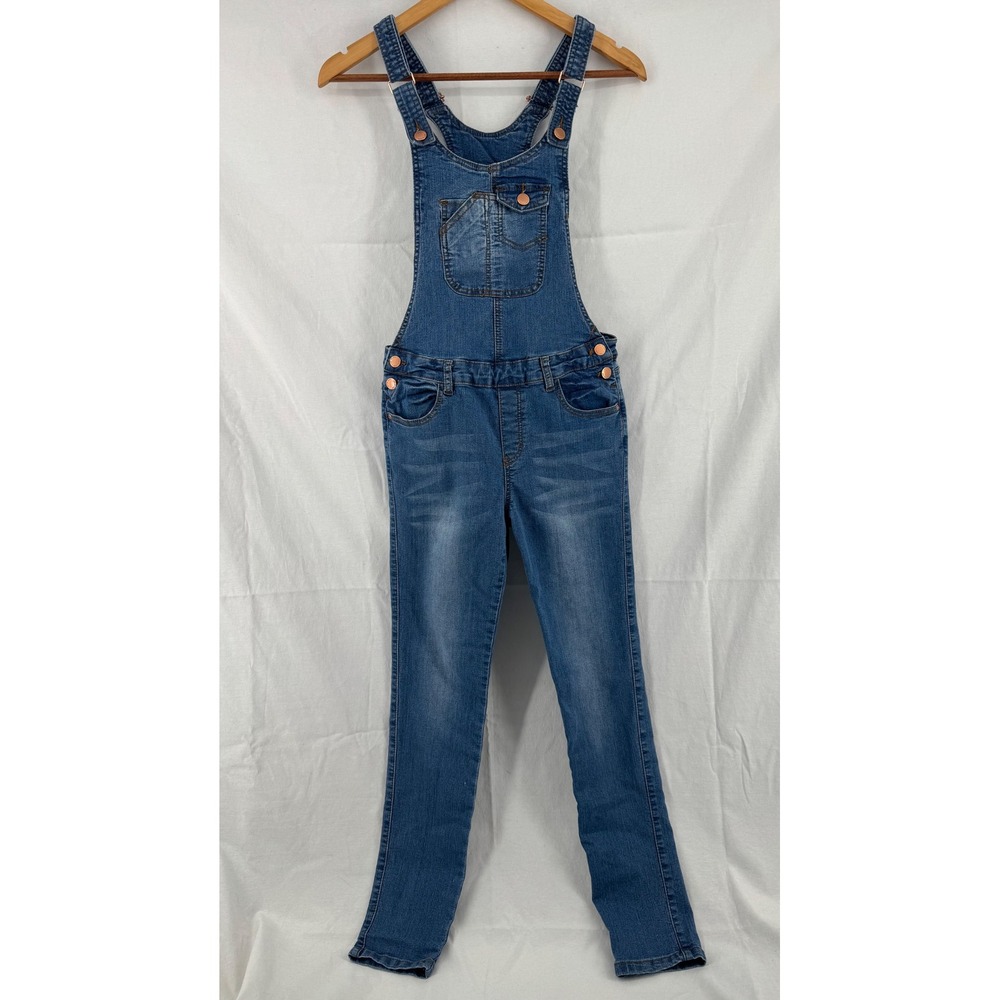 C'est Toi Jeans USA Womens Blue Denim Slim Overalls Adjustable